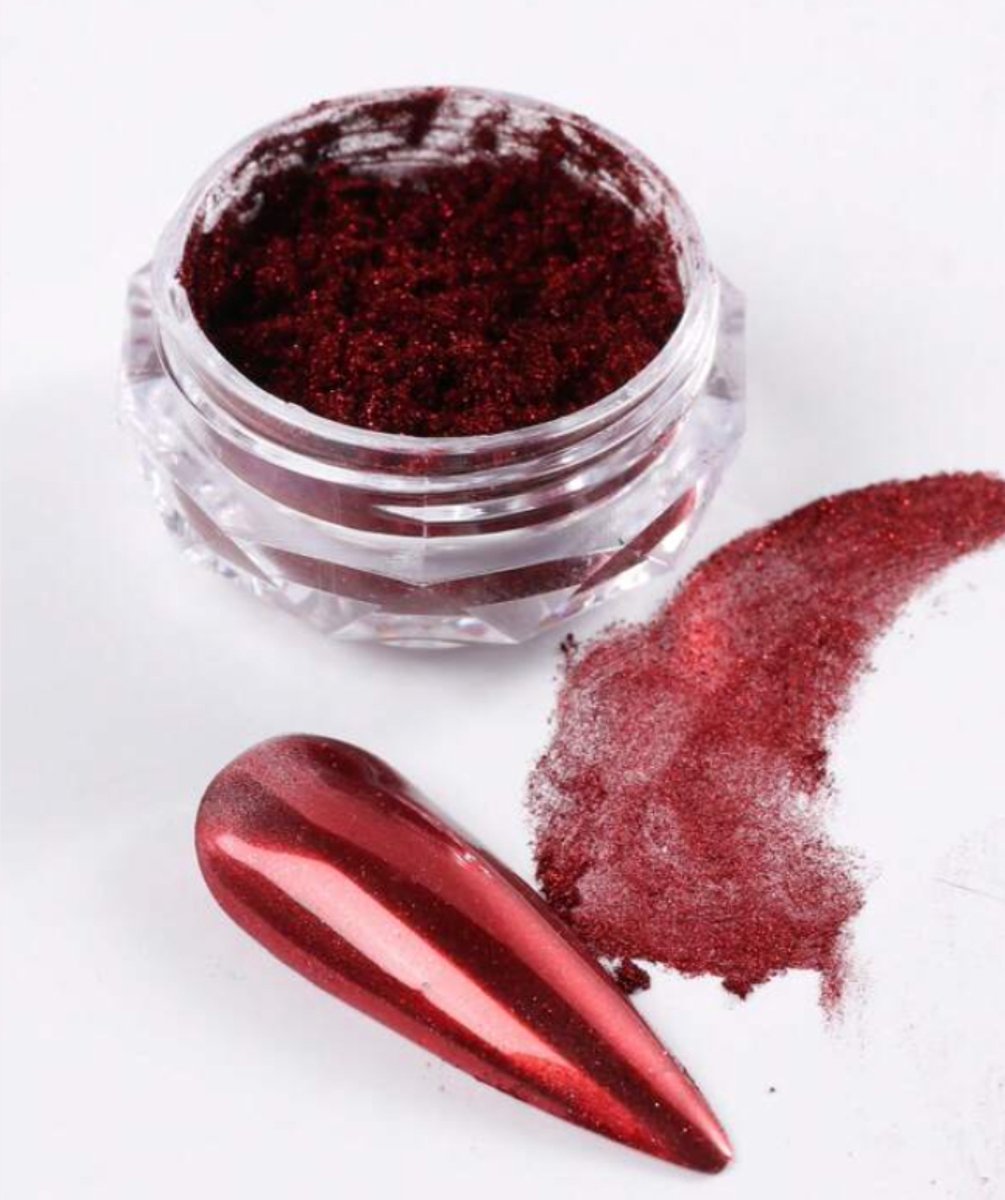 GUAPÀ® Holografische Glitter Poeder Set | Nail Art glitters | Nail Art & Nagel Decoratie | Spiegel en pigment poeder | Chrome Nagels | 1 stuks Rode nagelpoeder