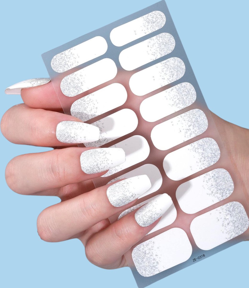 Nail Wraps Nagelstickers 1 pcs | Zilveren Glitters