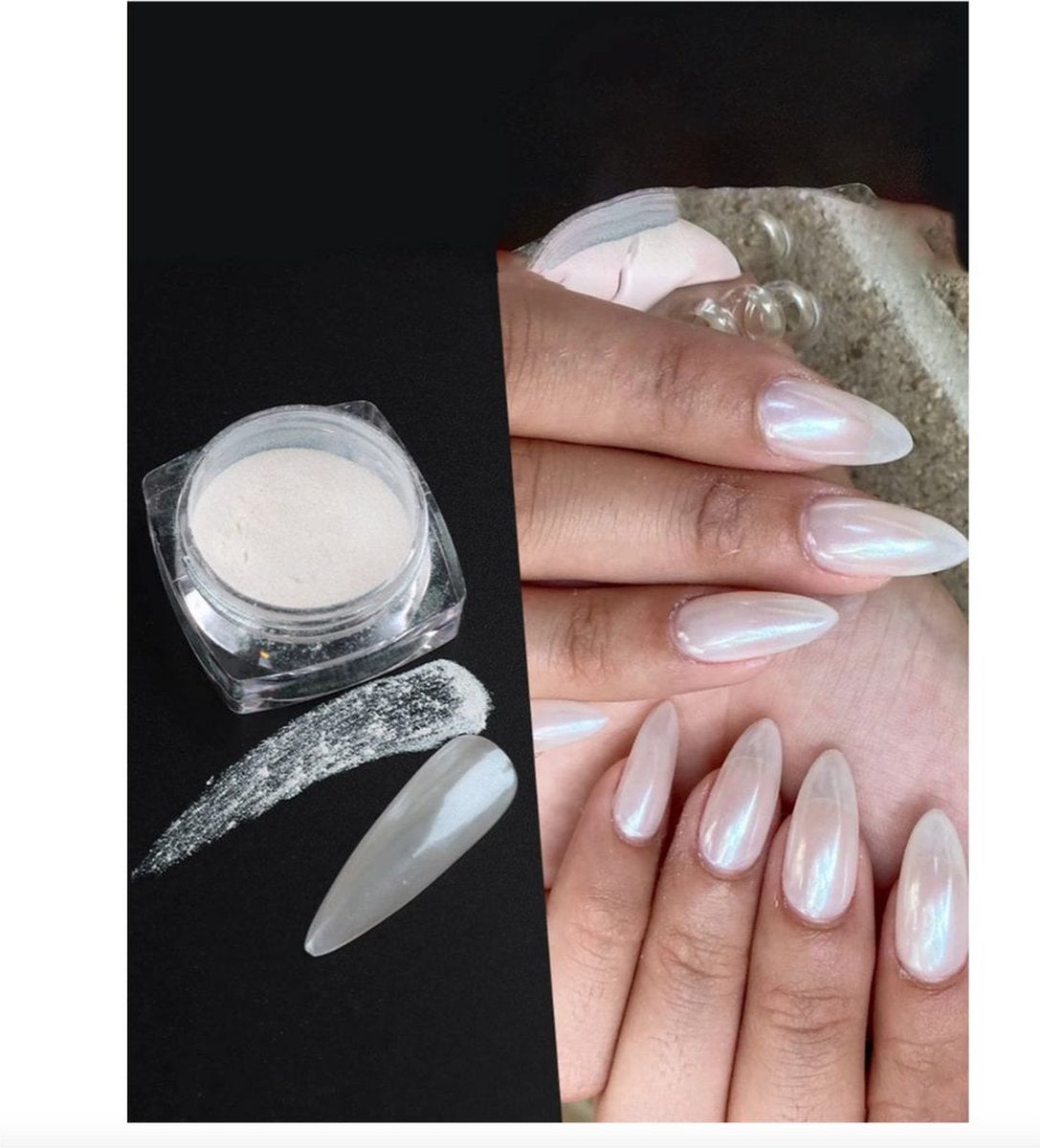 GUAPÀ® Holografische Spiegel Glitter Poeder | 1 stuks witte poeder