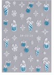 GUAPÀ® Nagelstickers Kerst | 4 Vellentjes Nail Decals Kerst Blauw en Wit Glitters