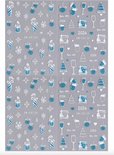 GUAPÀ® Nagelstickers Kerst | 4 Vellentjes Nail Decals Kerst Blauw en Wit Glitters