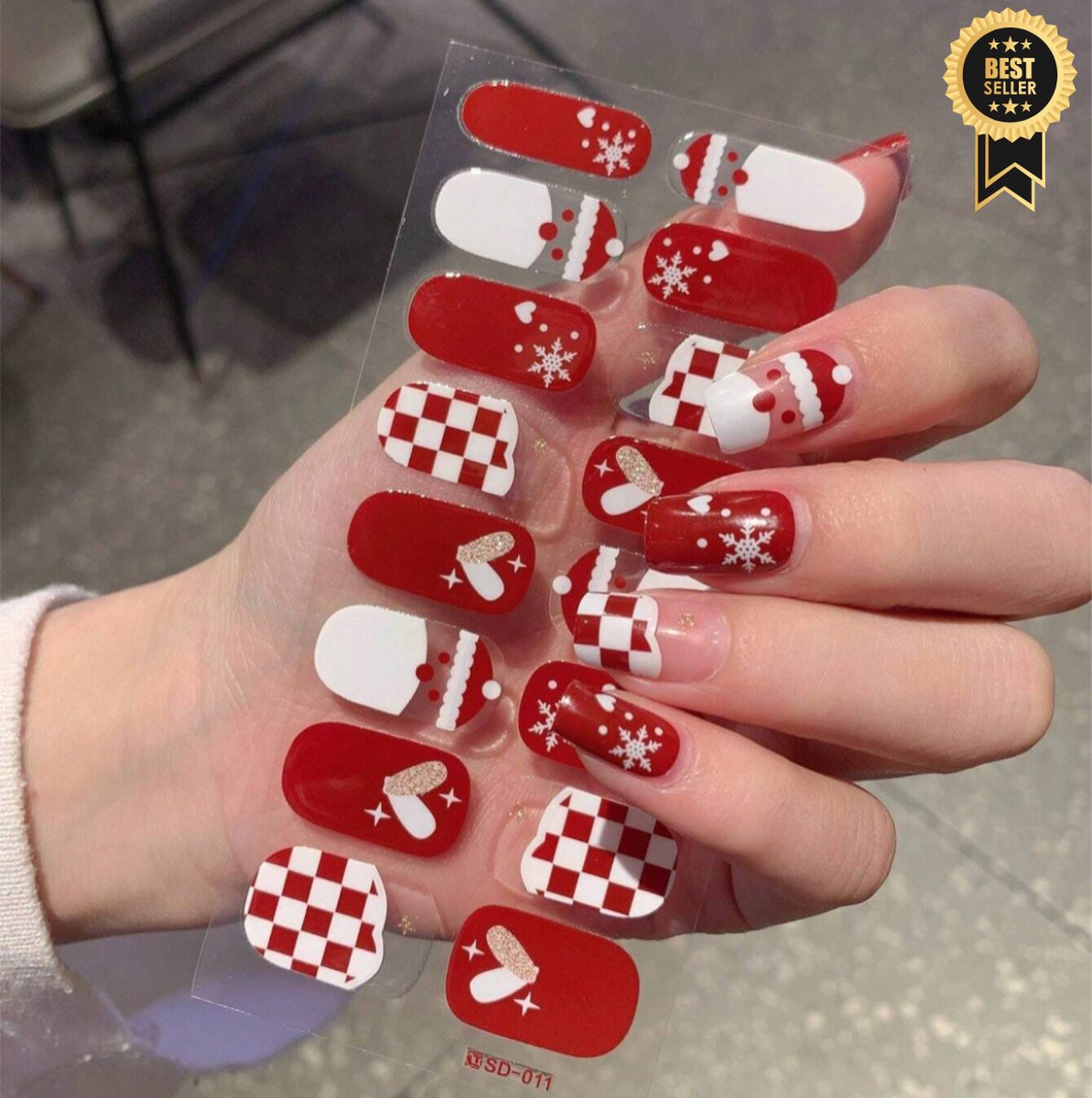 GUAPÀ® Nagel Wrap Winter Kerst Patronen | Nagelstickers & Nail wraps 16 pcs Kerst | Nail Art | Nagel Folie | Diverse kleuren Nail Wrap | 16 Nagelstickers | Nail Wraps Stickers | 16 nagel wrap stickers Kerst Editie