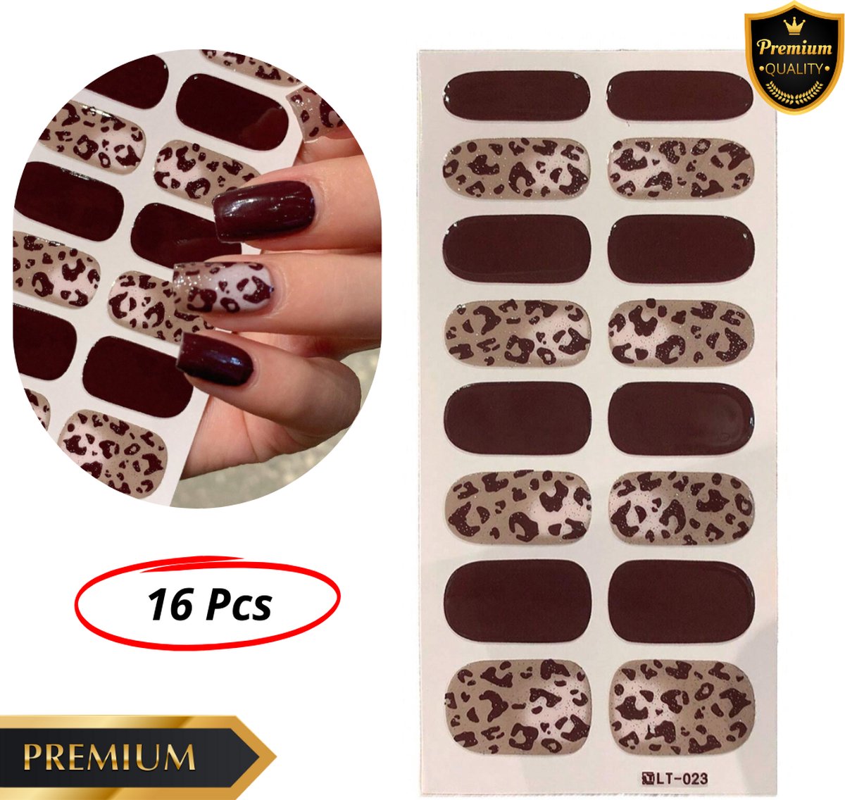 GUAPÀ® Nagelstickers Nail wraps 16 pcs Luipaard | Nail Art | Nagel Folie | Diverse kleuren Nail Wrap | 16 Nagelstickers Leopard | Nail Wraps Stickers | 16 nagel wrap stickers Luipaard DIY