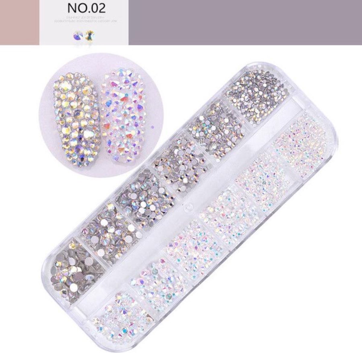 Nagel Decoratie Set - 12 Verschillende Vormen - 3D Glitter Nagel - Nagels - Decoratie - Bling Bling - Zilver - Parelmoer - Gratis Verzending - Nagelset - Nagelstickers - Diamant - Nagel Decoratie - Nail Art