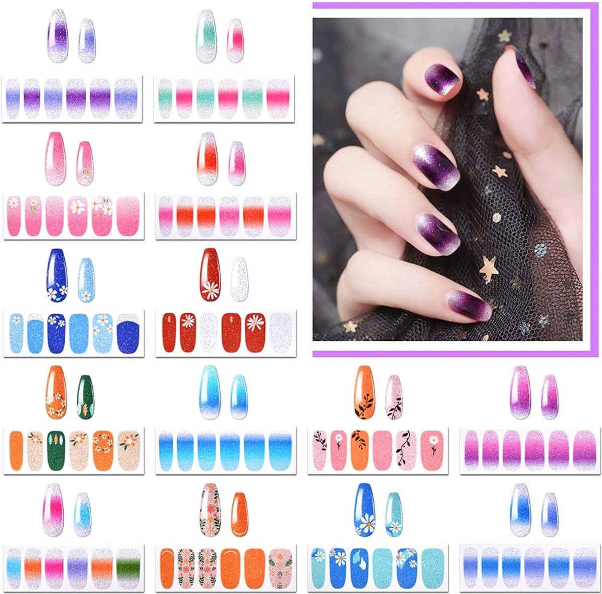 Nail Wraps Nagelstickers 22 pcs | Glitters