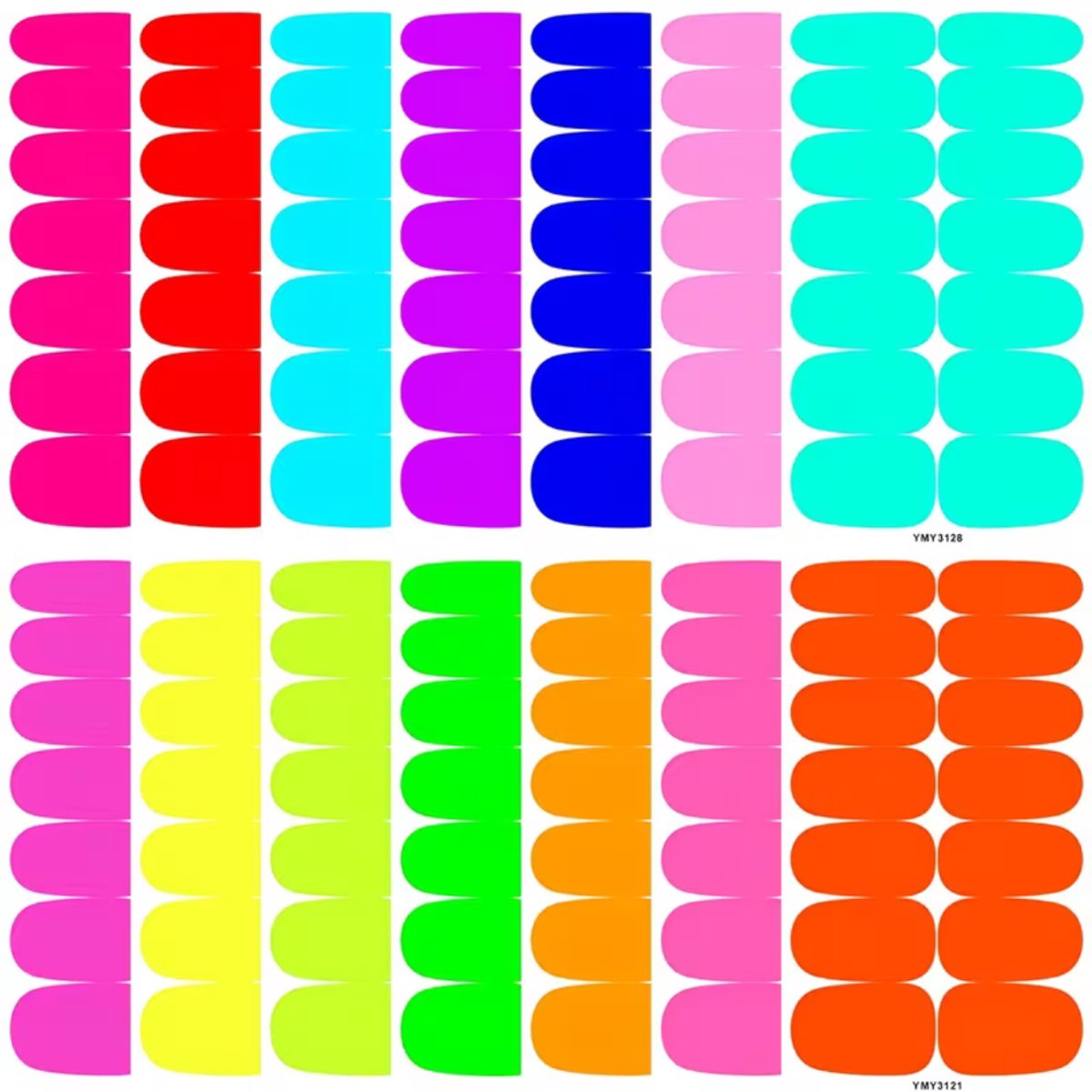GUAPÀ® Nail Wraps Nagellak Stickers 12 Vellen | Neon Nagellak Wraps