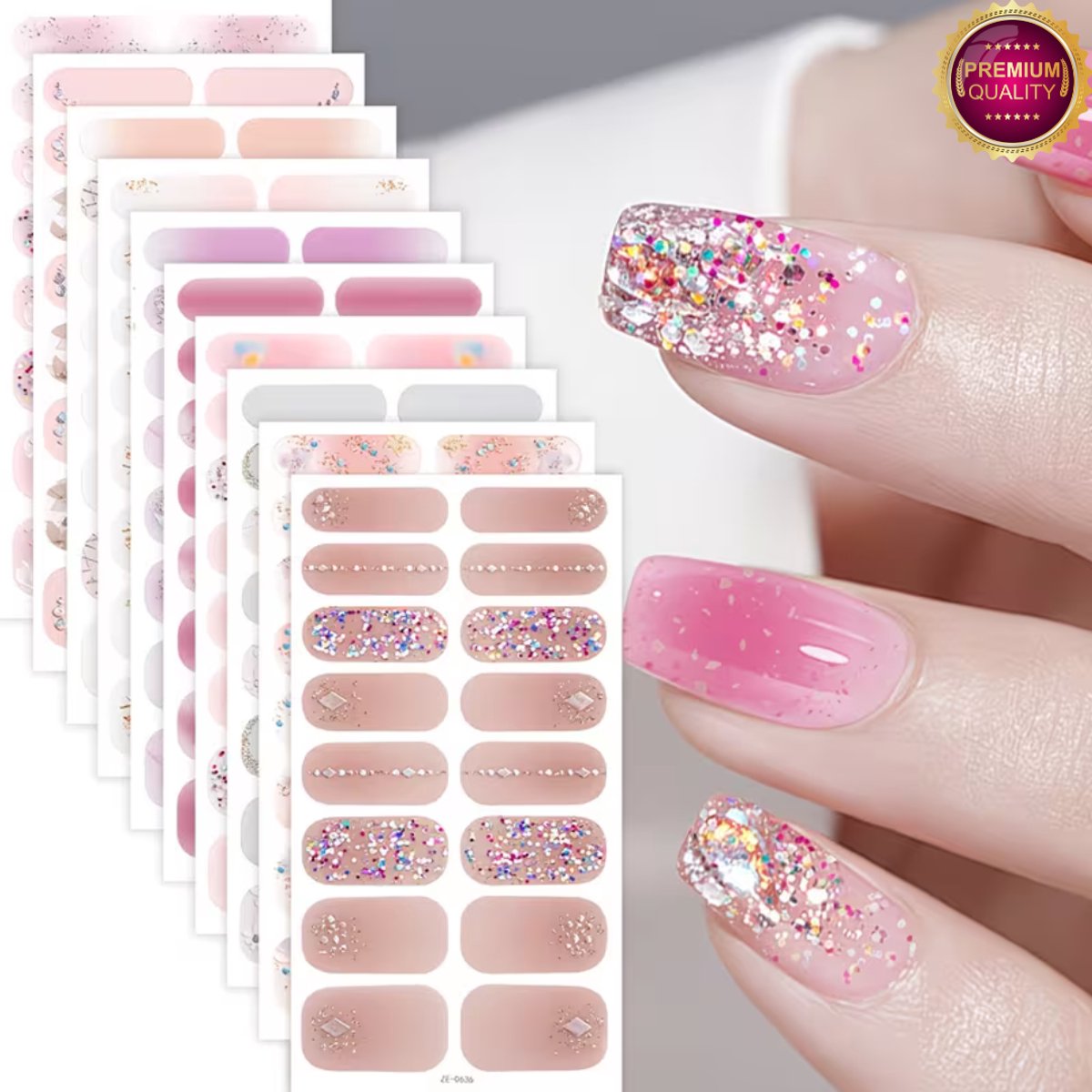 GUAPÀ® Nagelstickers & Nail wraps - 10 Vellen - Diverse kleuren Nagellak Wraps