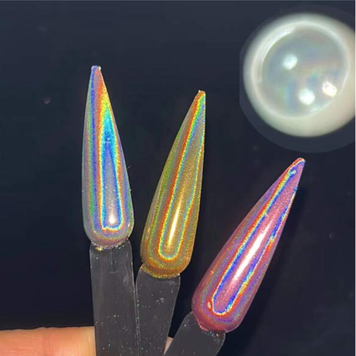 GUAPÀ® Holografische Glitter Poeder Set | 6 Nail Art glitters | Nail Art & Nagel Decoratie | Spiegel en pigment poeder | Chrome Nagels | 3 stuks diverse kleur nagelpoeder