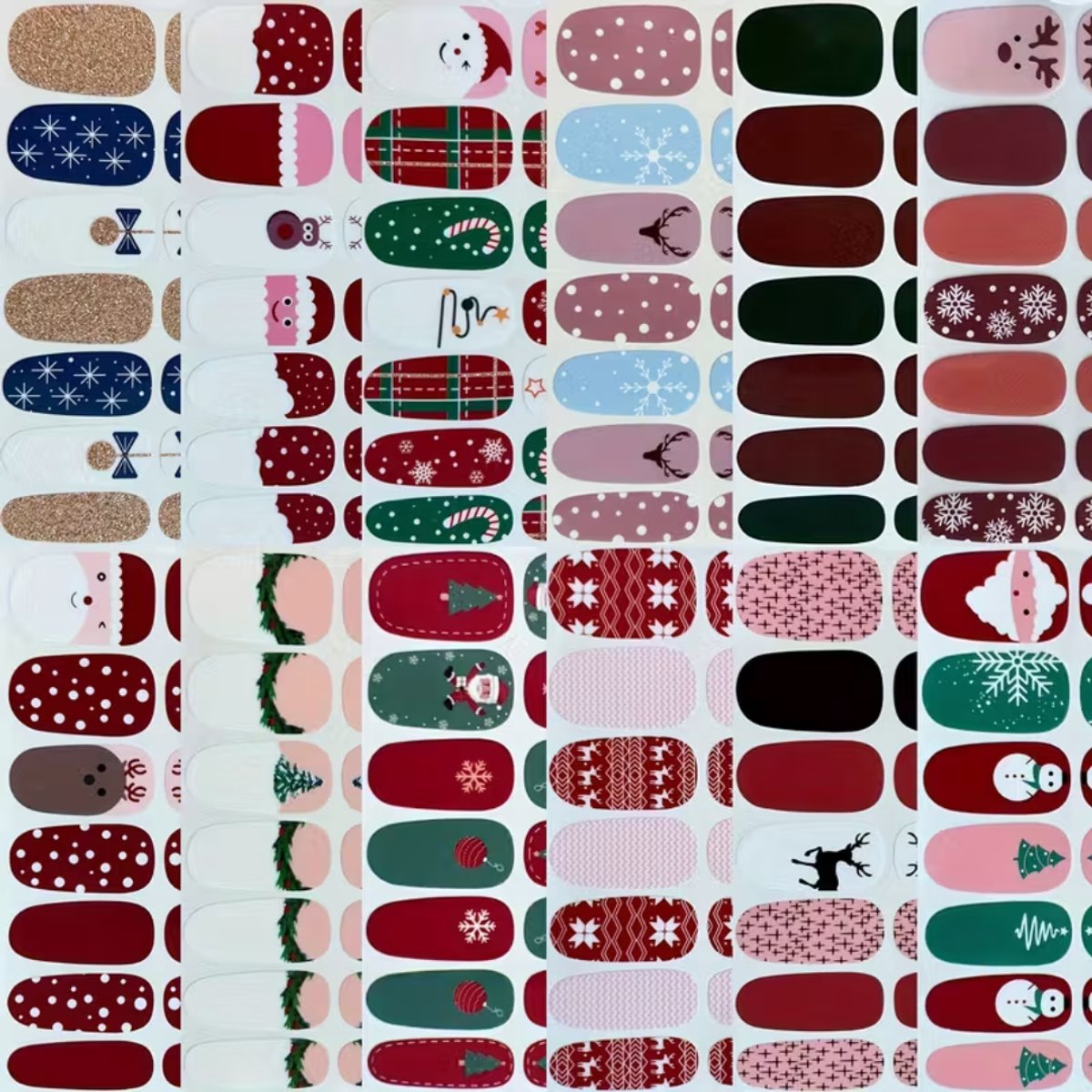GUAPÀ® Nagelstickers & Nail wraps - Kerst Nagels - Nail Art - Nagel Folie - Nagel Stickers - Nagelstickers Diverse Patroontjes - Nagellak Stickers - 12 vellen Nail Art stickervellen Kerst Wraps Nagels