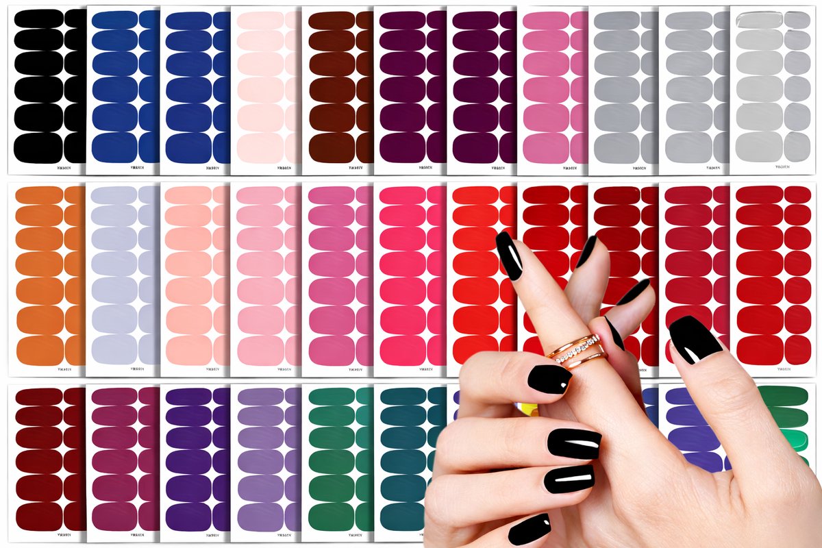 GUAPÀ® Nagelstickers & Nail wraps - 24 Vellen - Diverse kleuren Nagellak Wraps