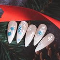 GUAPÀ® Nagelstickers Kerst | 4 Vellentjes Nail Decals Kerst Blauw en Wit Glitters