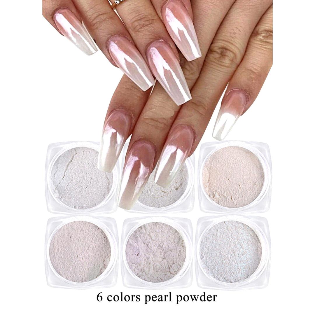 GUAPÀ® Holografische Spiegel Glitter Poeder Set | 6 Nail Art glitters