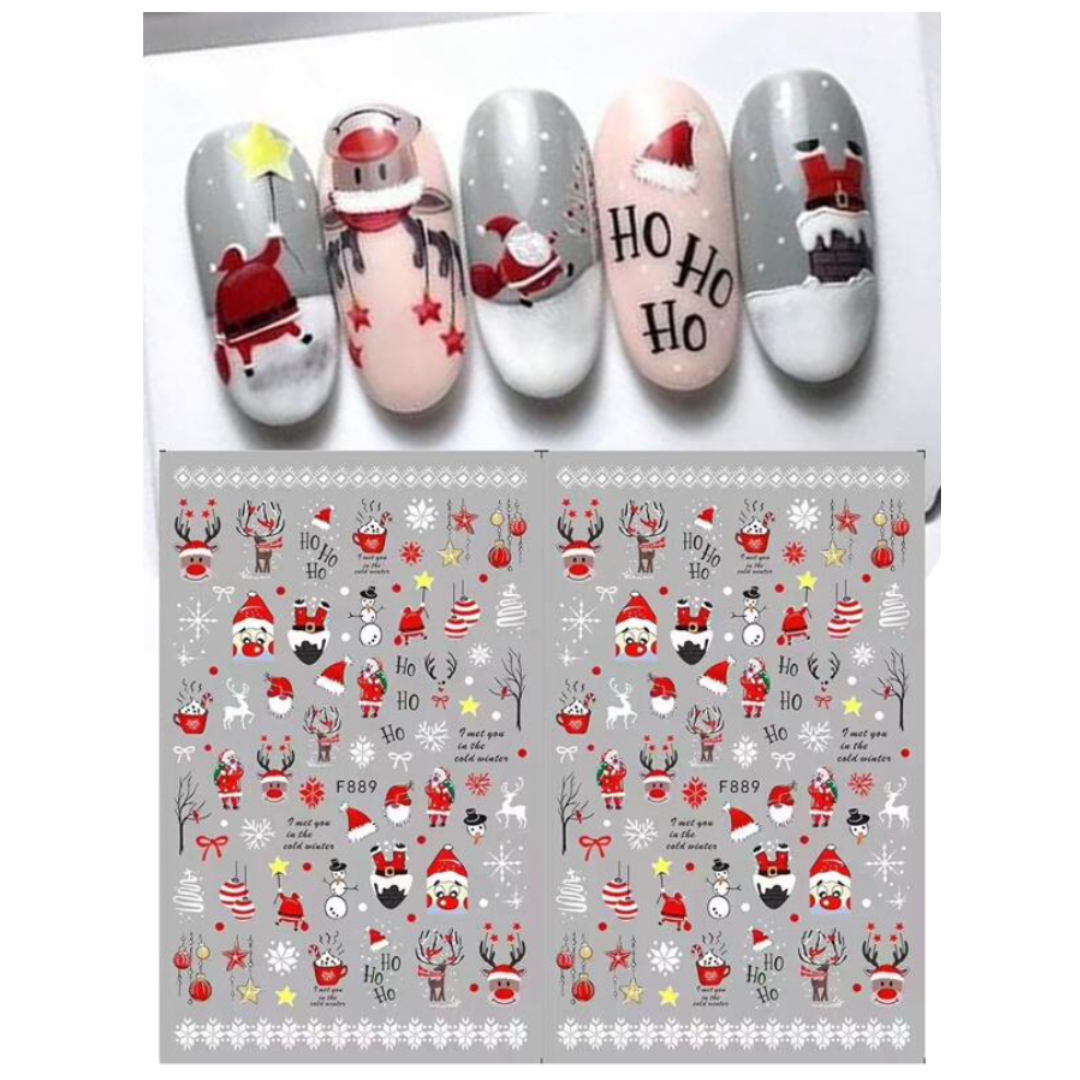 GUAPÀ® Nagelstickers diverse patronen 2 Nagelstickers kerstvellen