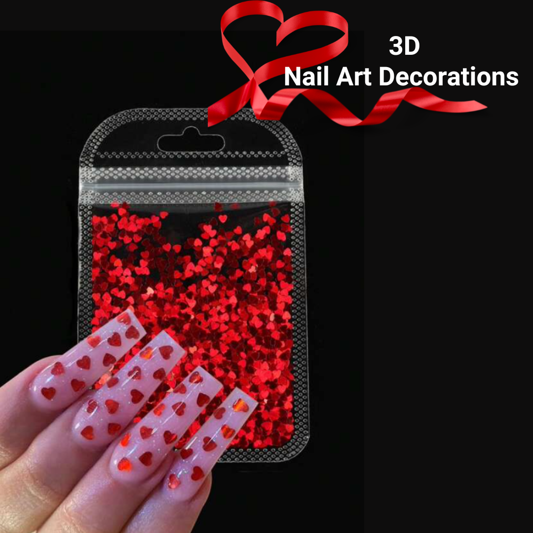 GUAPÀ® Nail Art Decoratie Rode Hartjes Glitters