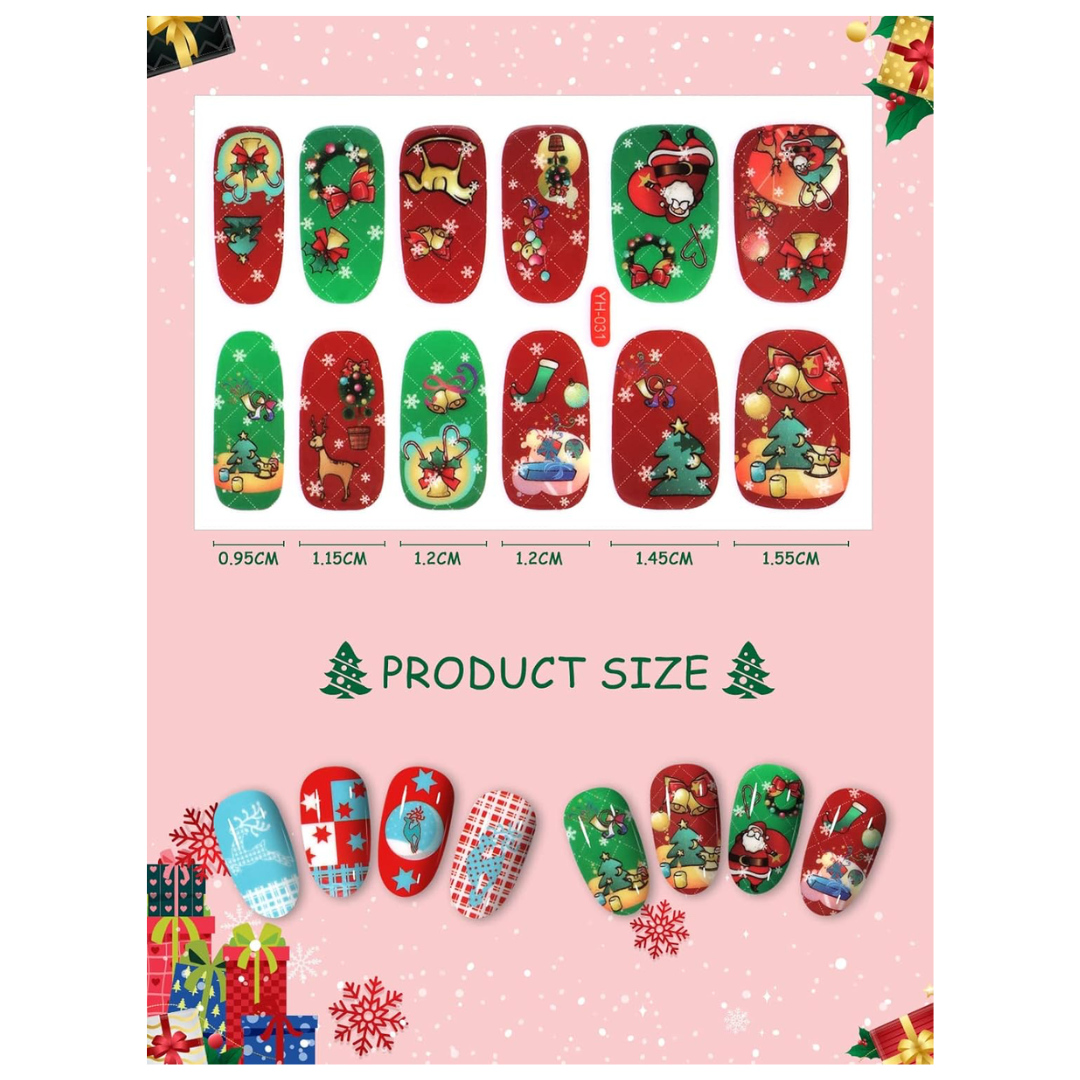 GUAPÀ® Nagelstickers & Nail wraps 8 Vellen Kerst Nagelstickers