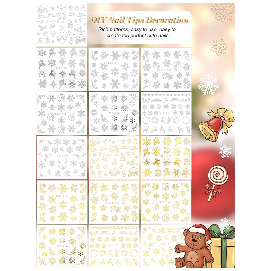 GUAPÀ® Nail Art Nagelstickers 32 vellen kerst nagelstickers