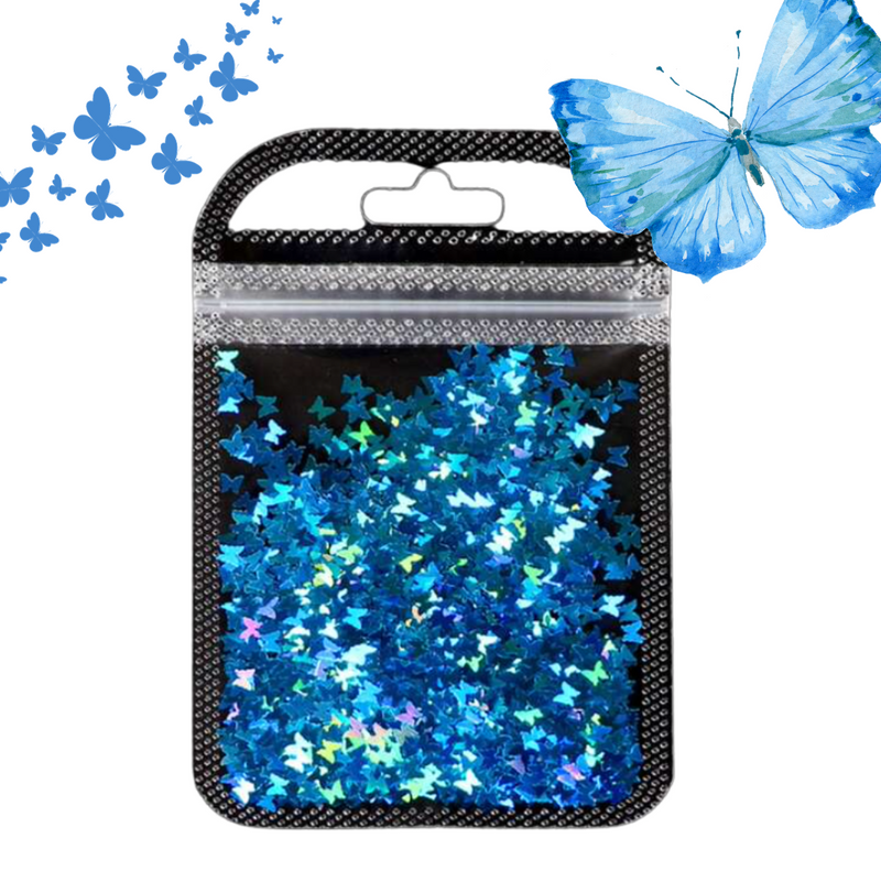 GUAPÀ® Nail Art Decoratie Blauw Vlinder Glitters