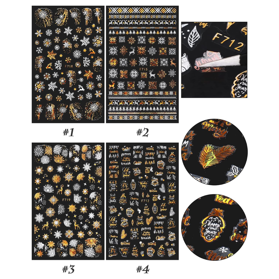 GUAPÀ® Nail Art Nagelstickers 8 vellen kerst nagelstickers