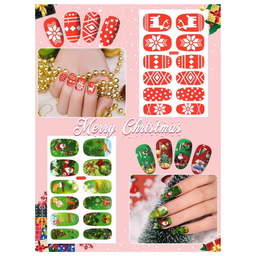 GUAPÀ® Nagelstickers & Nail wraps 8 Vellen Kerst Nagelstickers