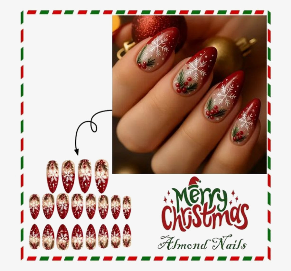 GUAPÀ® Plaknagels | 24 stuks valse nagels Kerst