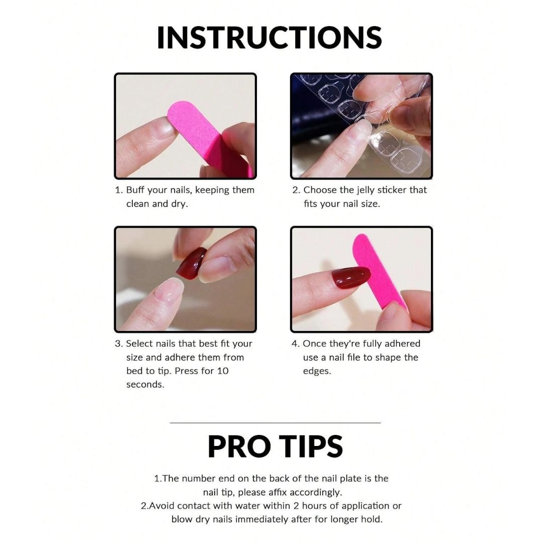 GUAPÀ® Plaknagels | 24 stuks valse nagels | Wit