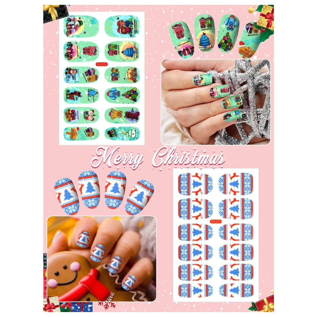 GUAPÀ® Nagelstickers & Nail wraps 8 Vellen Kerst Nagelstickers