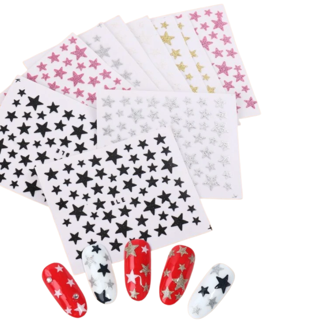 GUAPÀ® Nail Art Nagelstickers 10 glitter nagelstickers sterretjes