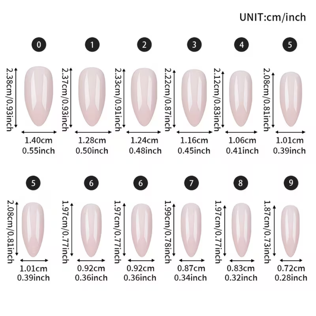 Plaknagels 288 Pcs Parelmoer Kleuren | Almond Nagel Tips
