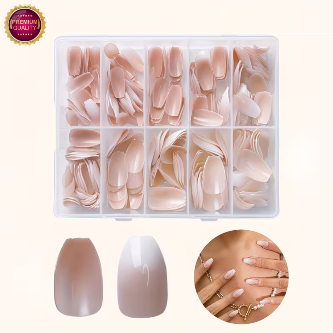 Plaknagels 240 Pcs Naturel Kleur | Ballerina Nagel Tips