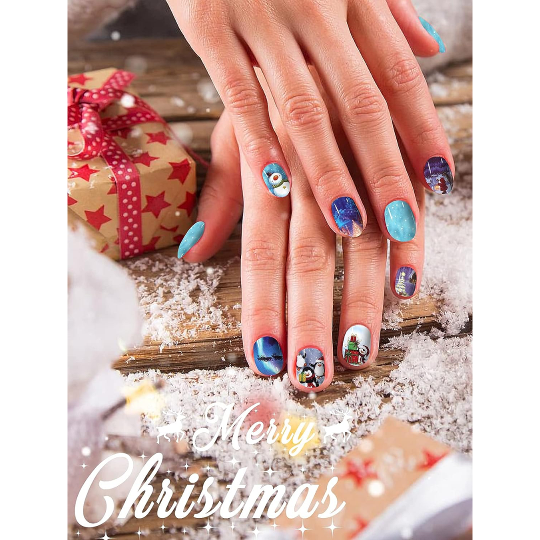GUAPÀ® Nagelstickers & Nail wraps 12 Vellen Nagelstickers met Kerst vormen