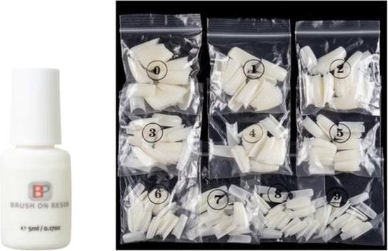 Nageltips 500 Stuks Naturel + Nagellijm 5ml - Nepnagels