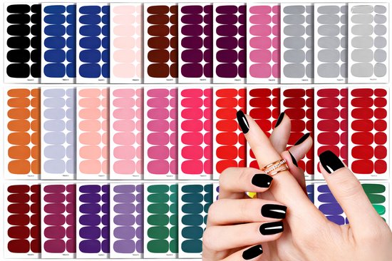 GUAPÀ® Nagelstickers & Nail wraps - 24 Vellen - Diverse kleuren Nagellak Wraps - Nagellak Stickers - Nail Art - Nagel Folie - Diverse kleuren Nail Wrap - 24 Vellen Nagelstickers Diverse Kleuren en Tinten