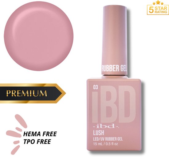 IBD Rubber Gel Lush Pink Nude 15ml | HEMA & TPO Free