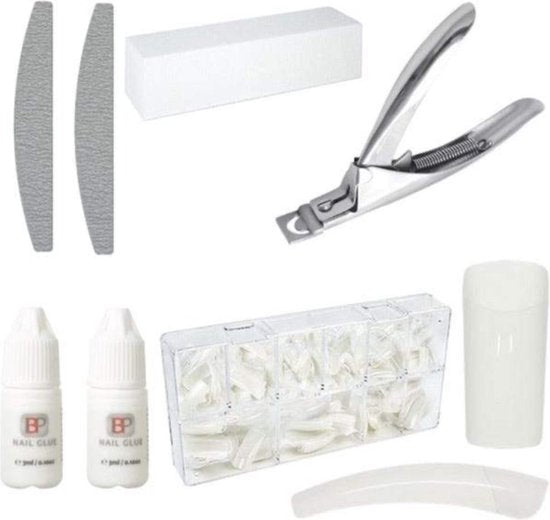 Nageltips Set - 500 Stuks Naturel Tips in Stevige Tipbox - Tips voor Acryl Nagels & Gelnagels / Hoge Kwaliteit - Professionele Markt