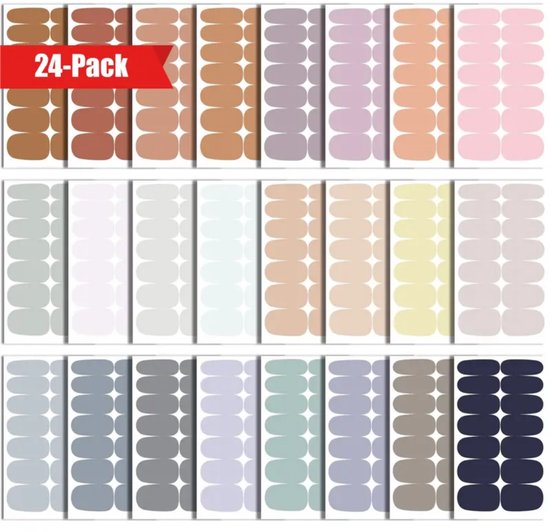 GUAPÀ® Nail Wraps Nagelstickers | 24 Vellen Nagellak Wraps | Nail Art | Nagel Folie | Diverse kleuren Nagel Folie | 24 Vellen Nagelstickers | Plaknagels | 24 Vellen Nail Wrap Nagellak Stickers Nude Tinten Multi Color
