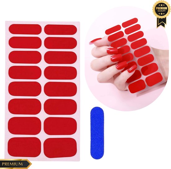 GUAPÀ® Nagelstickers & Nail wraps 16 pcs Rood | Nail Art | Nagel Folie | Nail Wrap | 16 Nagelstickers Red | Nail Wraps Stickers | 16 nagel wrap stickers Rood