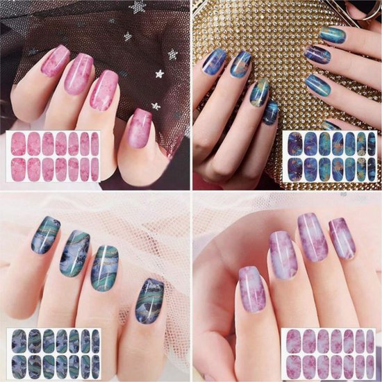 GUAPÀ® Nagelstickers & Nail wraps - 12 Nail Art Stickervellen | Marmer Look