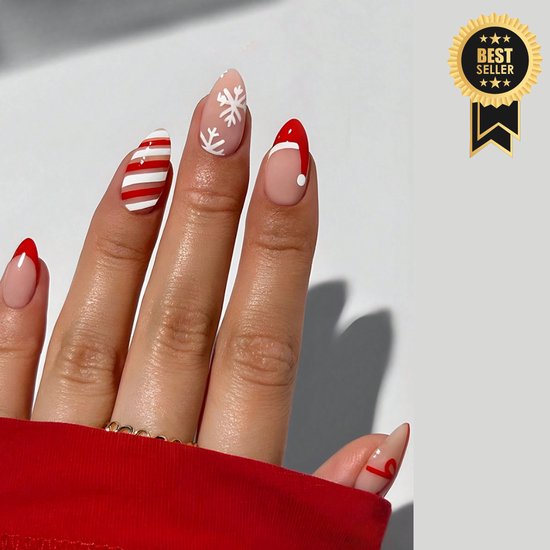 GUAPÀ® Plaknagels Kerst Thema | Nepnagels | Kunstnagels | 24 stuks plaknagels Kerst Nagels