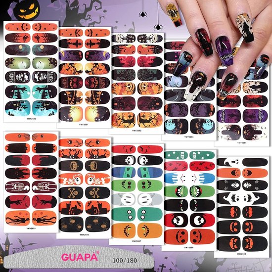 GUAPÀ® Nagelstickers & Nail wraps 10 stuks | Halloween Stickers
