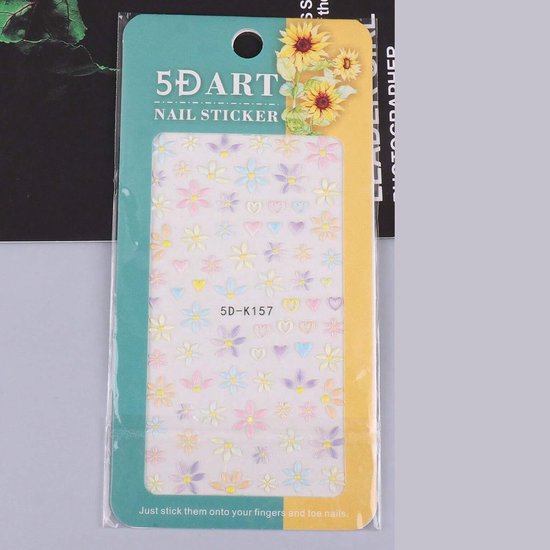 GUAPÀ® Nagelstickers | Bloemen stickers | 3D Bloemen Diverse kleuren