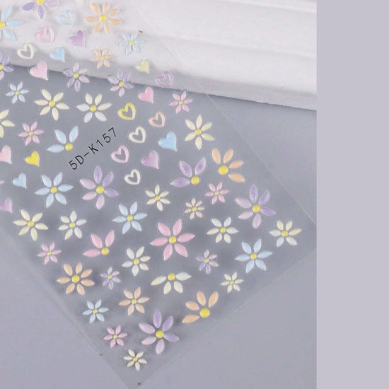 GUAPÀ® Nagelstickers | Bloemen stickers | 3D Bloemen Diverse kleuren