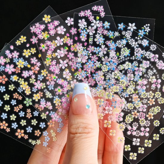 GUAPÀ® Bloemen stickers | 24 vellen Diverse Nagel Stickers |500pcs 3D Bloemen Diverse kleuren