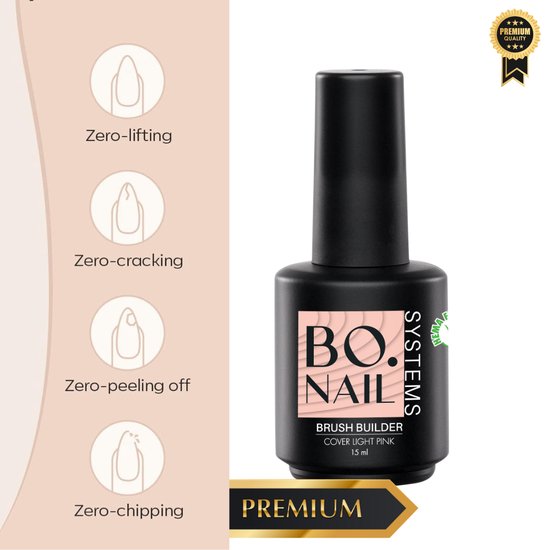 GUAPÀ® BIAB Builder Gel In A Bottle | HEMA Free | 15 ml Cover Light Pink