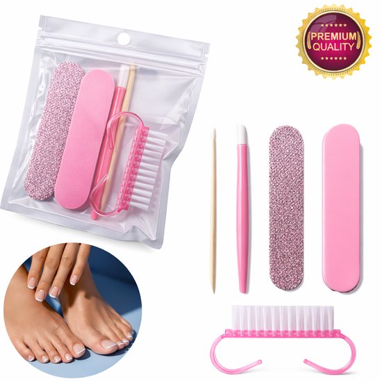 GUAPÀ® Manicure Set 5-delig – Complete Nagelverzorging met Bokkenpootje, Vijltje & Borsteltje - Nagelverzorging