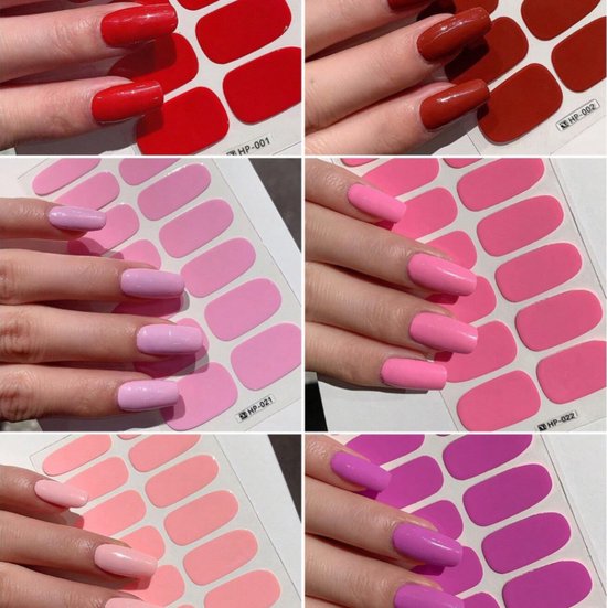 GUAPÀ® Nail wraps Nagelstickers 6 vellen | Stickers Roze Tinten