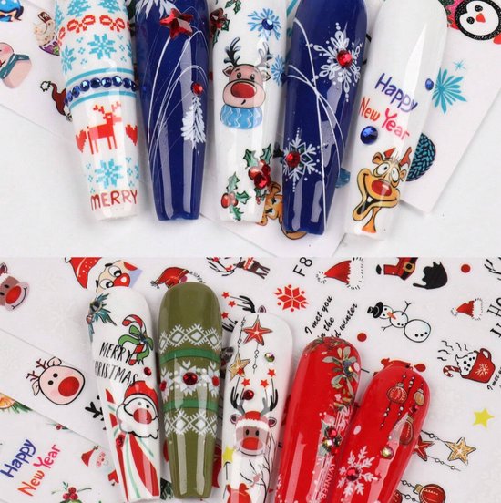GUAPÀ® Nagel Stickers Kerst | 6 Vellen Nail Art Kerst Nagel Stickervellen