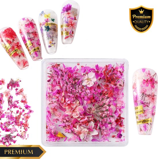 GUAPÀ® Nail Art Decoratie Bloemen | Nagel Versiering | Gellak | Builder Gel | Acryl Nagels | Nagellak | Gedroogde Roze Nail Art Bloemen | Nagelstickers | Nagel Glitters | Roze Decoratie Bloemen