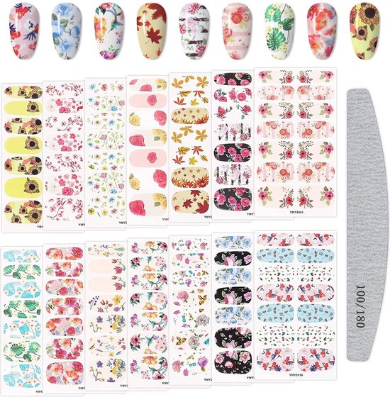 Nail Wraps Nagelstickers 14 pcs | Bloemen print