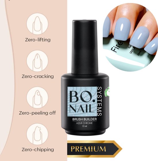 GUAPÀ® BIAB Builder Gel In A Bottle | HEMA Free | 15 ml Baby Blue Glitter