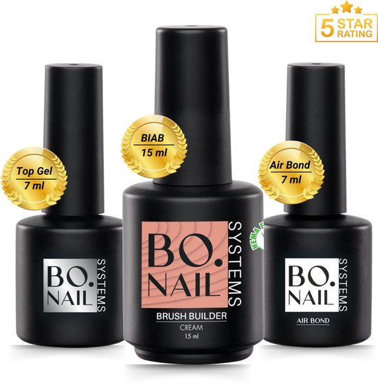 GUAPÀ® BIAB Starterspakket | Builder Gel In A Bottle | HEMA Free | Primer | Top Coat | 15 ml BIAB Creamy Pink